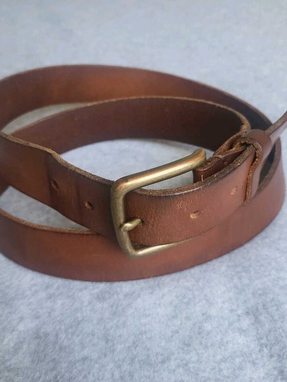 Vintage Brooks Brothers Work Belt Mens 40 Brown Leather Brass Buckle USA Made